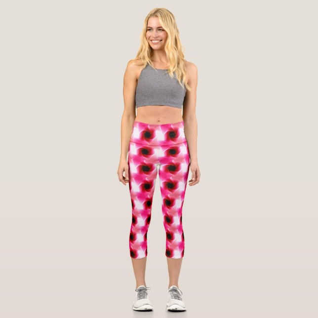 Rosa Swirls Capri Leggings (Anverso)