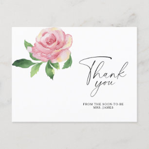 Rosa - tarjeta de agradecimiento para baby shower 