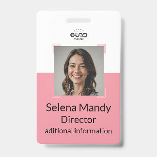 Rosa | Tarjeta de identificación de empleado de la