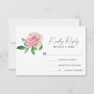 Rosa - Tarjeta RSVP de boda