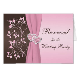 Rosa, tarjeta unida floral de los corazones de