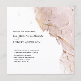 rosa texturizado oro moderno Boda Invitación