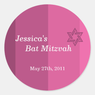 Rosa tonal Bat Mitzvah Pegatina