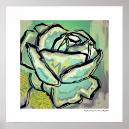 Rosa turquesa elegante Poster Primavera impresión