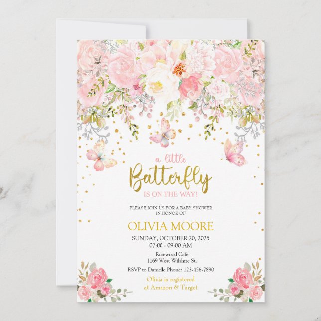 Rosa Una pequeña invitación a la ducha de una mari (Anverso)