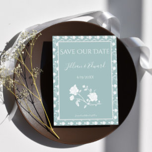 Rosa verde azulado Guardar El Anuncio De Fecha