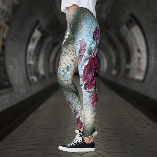 Rosa victoriano Ephemera Leggings (Subido por el creador)