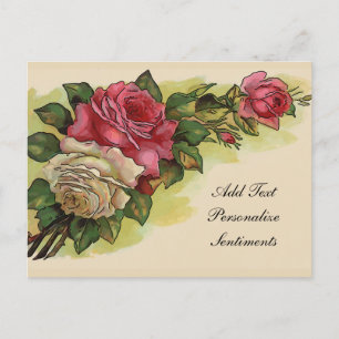 Rosa Vintage Antigua, Tarjeta de Edición de Texto
