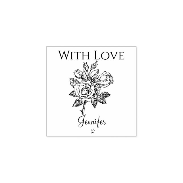 Rosa Vintage con sello de amor (Impresión)