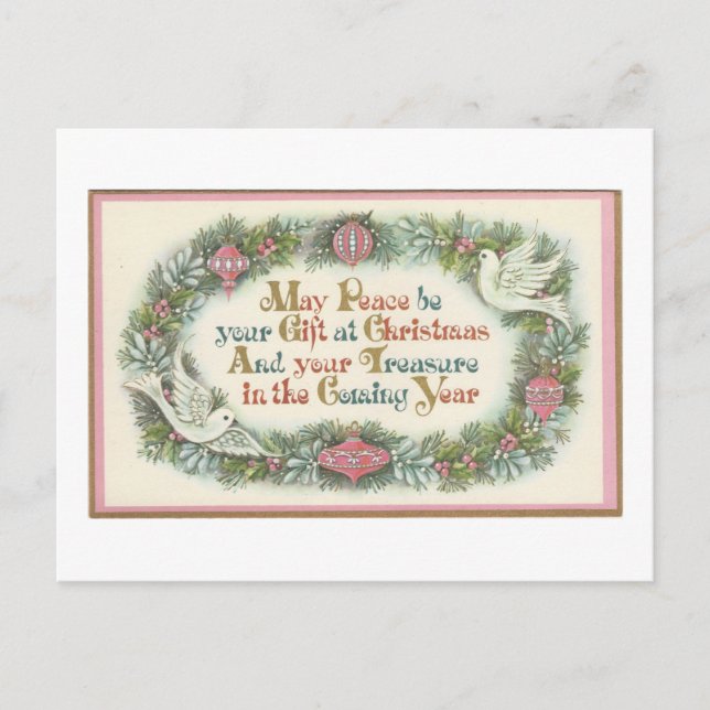 Rosa Vintage de Navidad con palomas (Anverso)