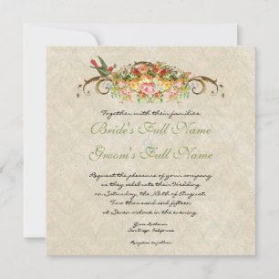 Rosa vintage en aves, Invitación a la boda