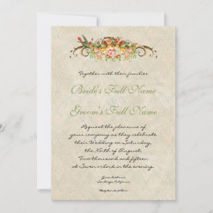 Rosa vintage en aves, Invitación a la boda