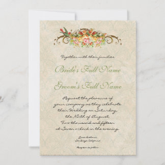 Rosa vintage en aves, Invitación a la boda