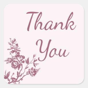 Rosa Vintage Pegatina Boda Floral Rosa / Sello