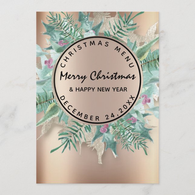 Rosa Wreath del menú de invierno de vísperas de fe (Anverso)