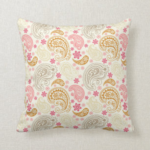 Rosa y almohada de Paisley del oro