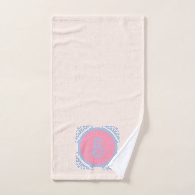 Rosa y azul personalizados (Toalla de mano)