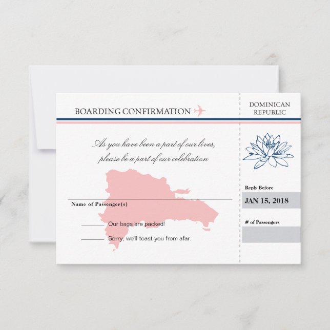 Rosa y Azul República Dominicana RSVP (Anverso)