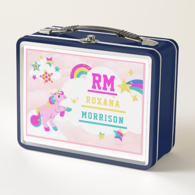 ROSA Y AZUL ROJO, ALMUERZO UNICORN VENTILADO METAL (Anverso)