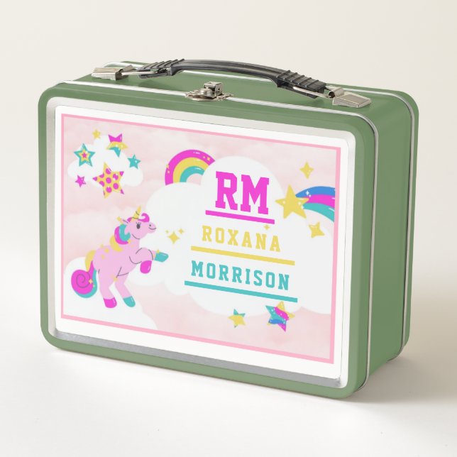 ROSA Y AZUL ROJO, ALMUERZO UNICORN VENTILADO METAL (Anverso)