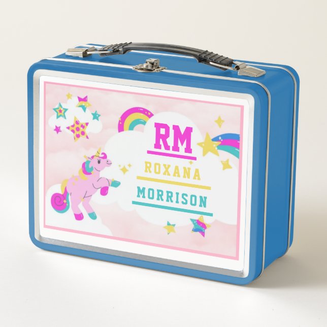 ROSA Y AZUL ROJO, ALMUERZO UNICORN VENTILADO METAL (Anverso)