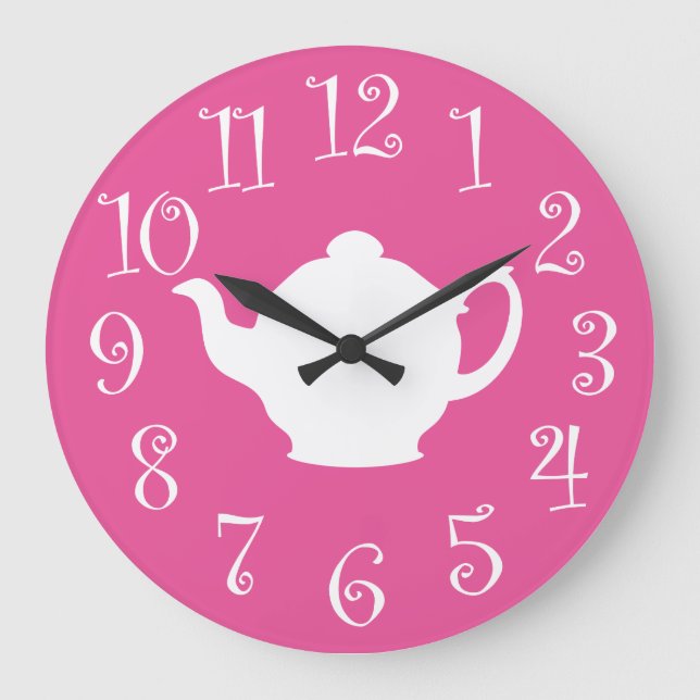 Rosa y blanco retros del reloj del tiempo del té (Anverso)