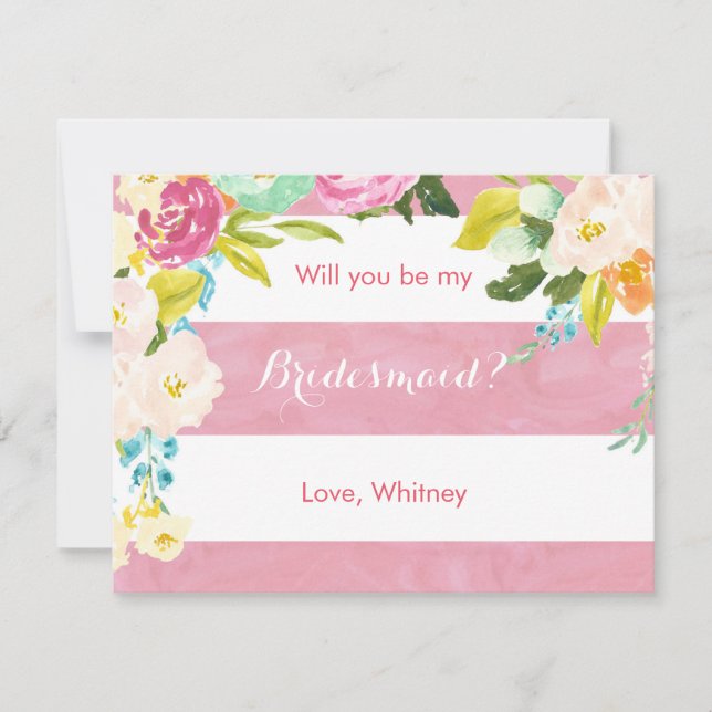 Rosa y blanco serán mi tarjeta de novia (Anverso)