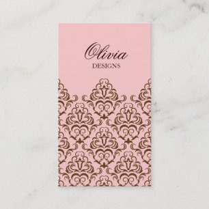 Rosa y diseño adornado de la tarjeta de visita de