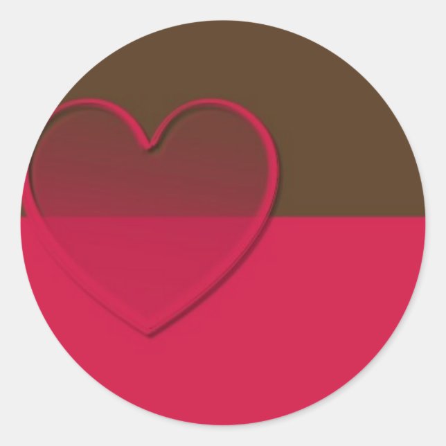 Rosa y marrón con Pegatinas del corazón rosado osc (Anverso)