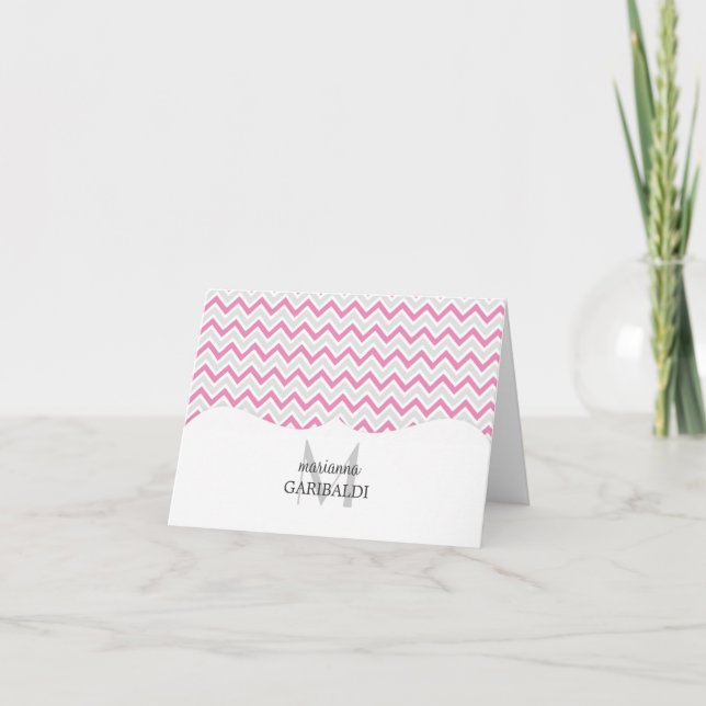 Rosa y moderno de Chevron personalizados (Anverso)