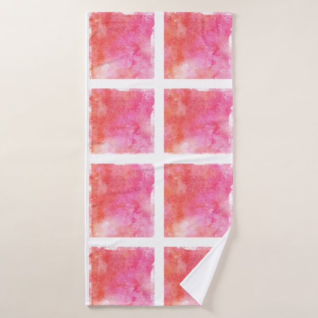 Rosa y naranja del efecto del enrejado y del (Toalla de baño)