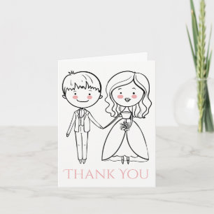 Rosa y Negro Agradecimiento Novia y Novio Boda