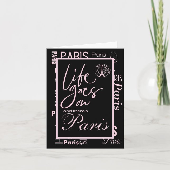 Rosa y negro parís su invitación (Anverso)