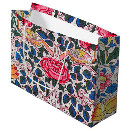Rosa y pájaro, bolsa de regalo grande William Morr