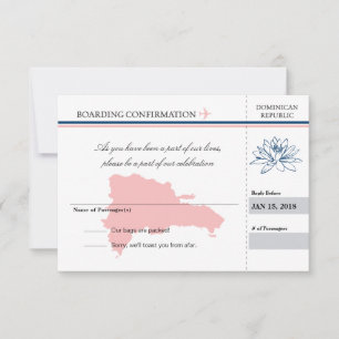 Rosa y República Dominicana azul RSVP