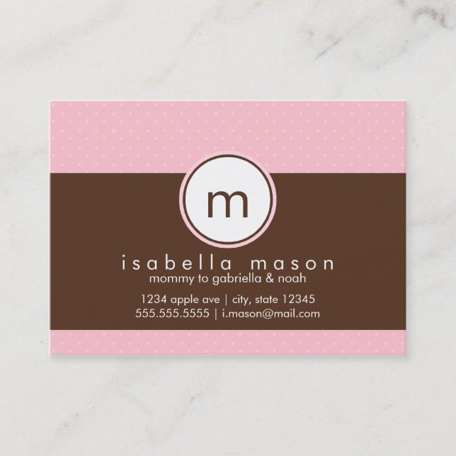 Rosa y tarjeta de la mamá de Brown Polkadots (Anverso)