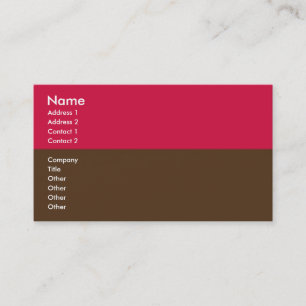 Rosa y tarjeta de visita rayada de Brown