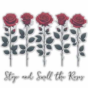 Rosa y voz (8 flores de 1/2" en pegatina de 14")