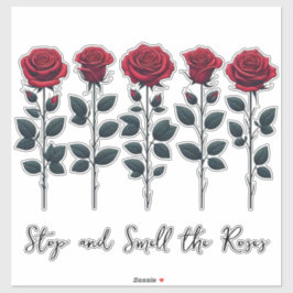 Rosa y voz (8 flores de 1/2" en pegatina de 14")