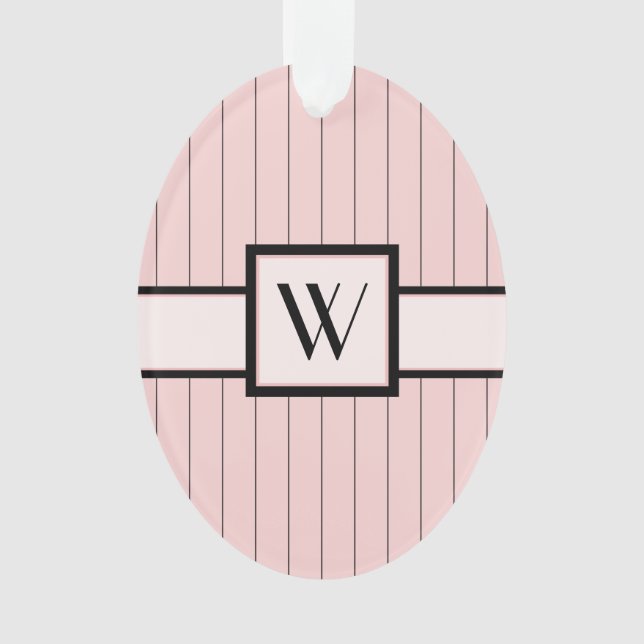 Rosado con ornamento acrílico Pinstripes negras (Anverso)