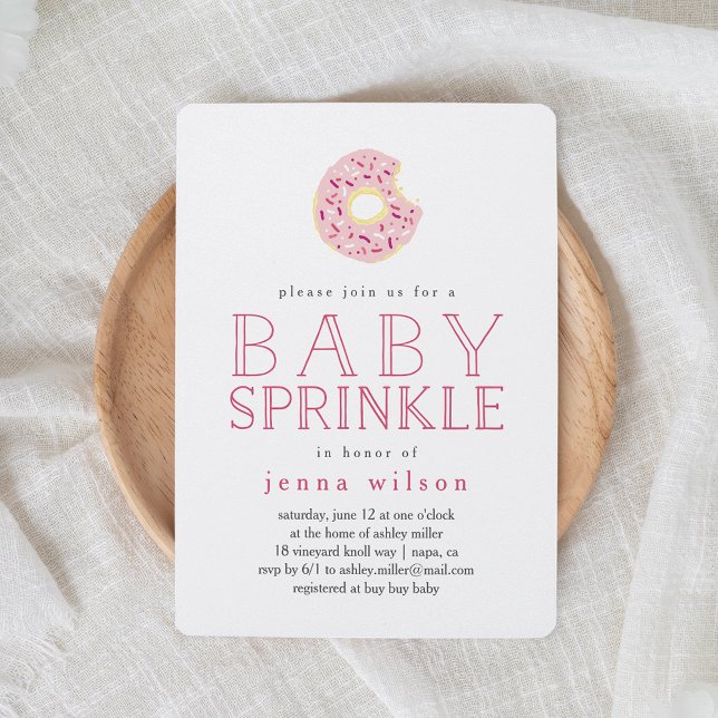 Rosado Donut Sprinkles | Invitación a la rociada d (Subido por el creador)