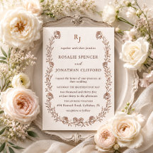 Rosalie Heirloom Elegante Invitación de Boda con L