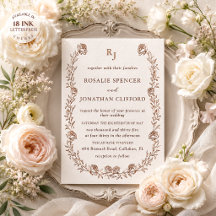 Rosalie Heirloom Elegante Invitación de Boda con L