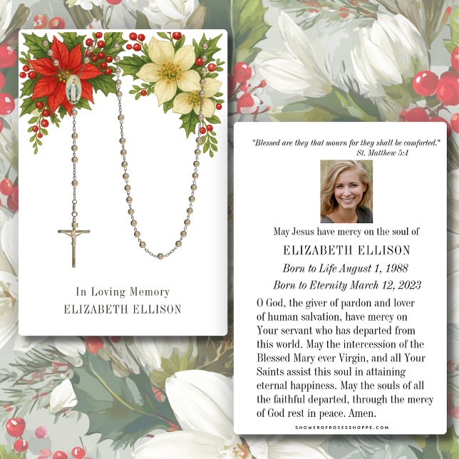 Rosary Funeral Memorial Prayer Poinsettias (Subido por el creador)