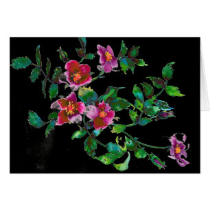 Rosas acuarela magenta rosa vintage