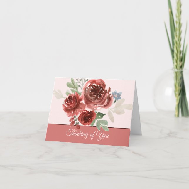Rosas acuarela rosadas y rojas personalizables (Anverso)
