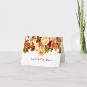 Rosas acuáticos y tarjeta de cumpleaños Berries mi