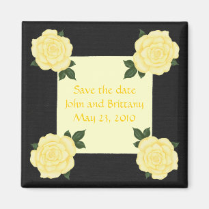 Rosas amarillas, salva los imanes de la boda