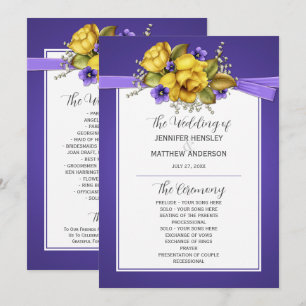 Rosas Amarillas Violetas Purpura Programa de Boda