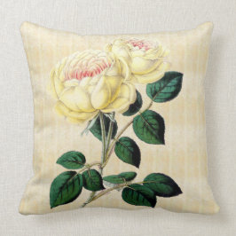 Rosas amarillos en el Cojín decorativo botánico